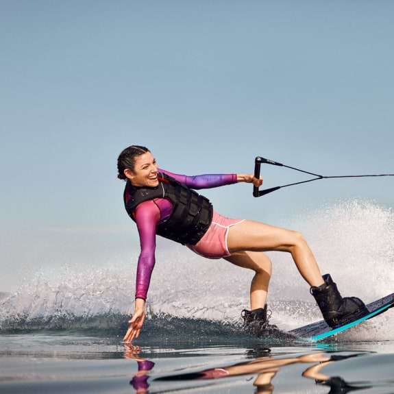 Woman wakeboarding