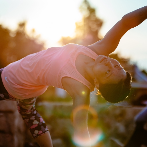 woman doing yoga
