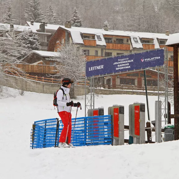 Ski from the door