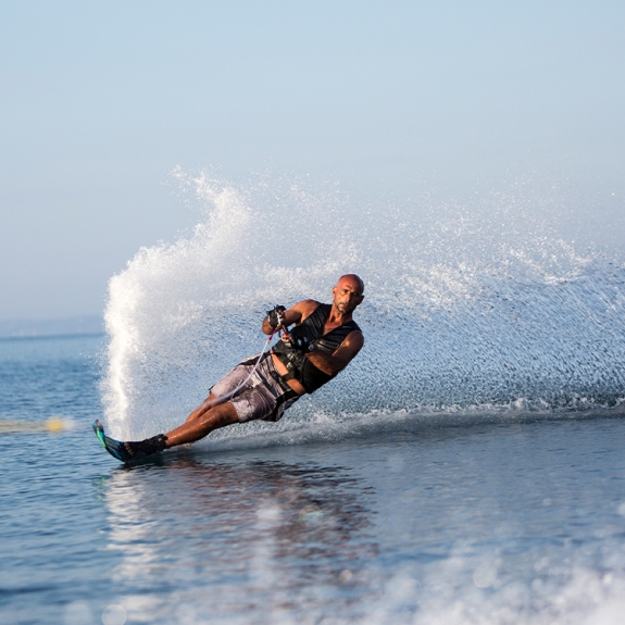 Mono skiing at Buca Beach Club