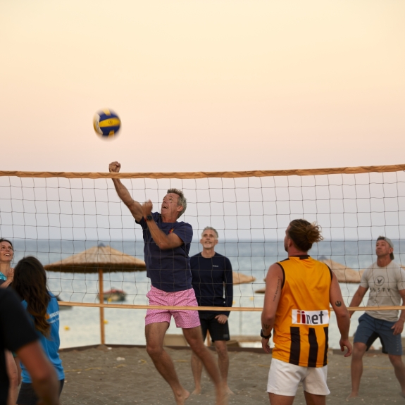 Sunset volleyball at Levante Beach Club