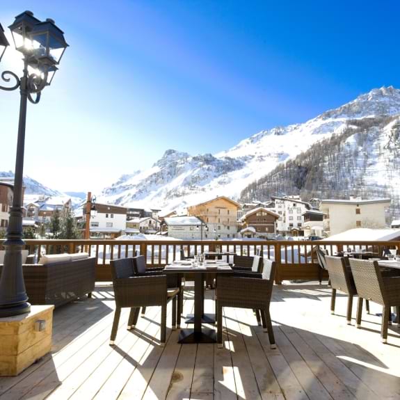 Sunny terrace and stunning views from Hotel & Spa Le Savoie