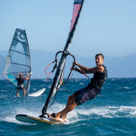 Windsurfing at Cosmos Beach Club