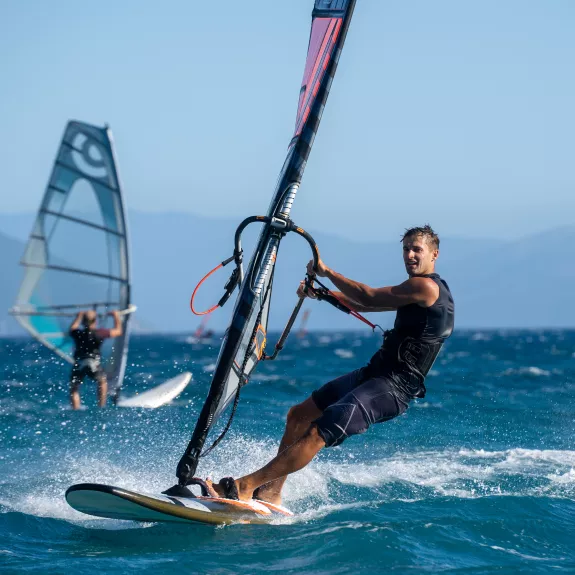 Windsurfing at Cosmos Beach Club