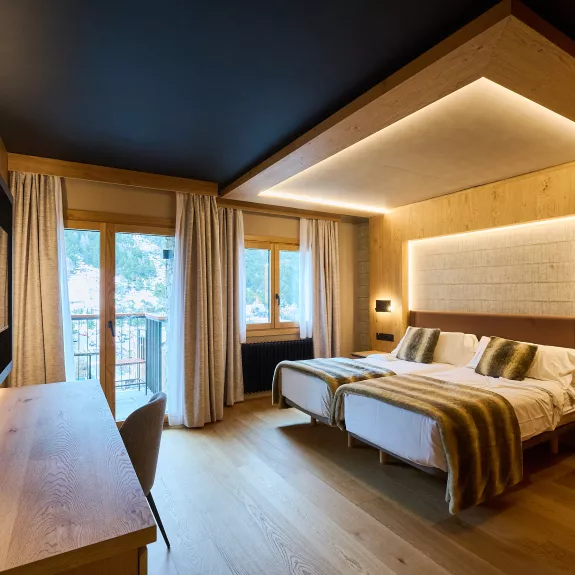 One of our recently refurbished twin or double balcony rooms