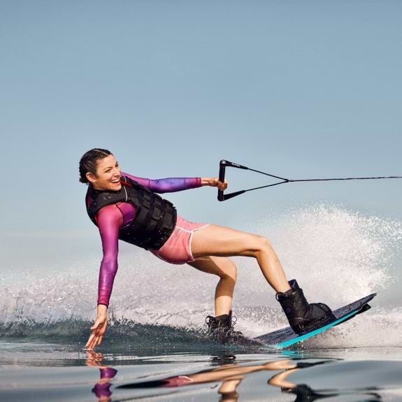 Woman wakeboarding