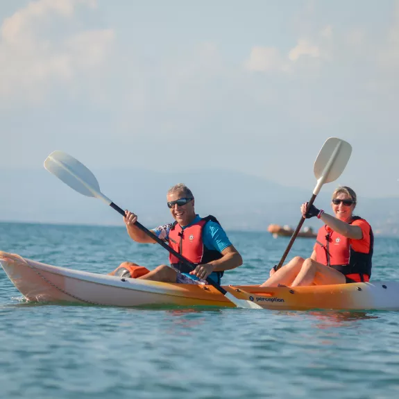 Kayaking fun at Buca Beach Club