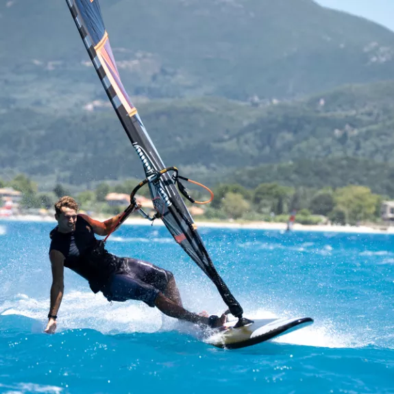 Windsurfing at Cosmos Beach Club