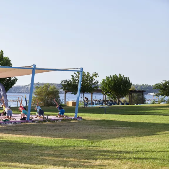 Levante Beach Club yoga and fitness decks