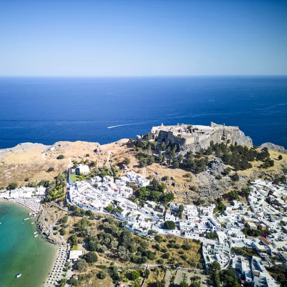 Nearby town of Lindos