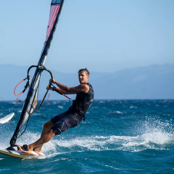 Windsurfing at Cosmos Beach Club