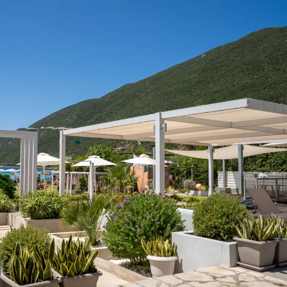 View to the beach at Cosmos Beach Club