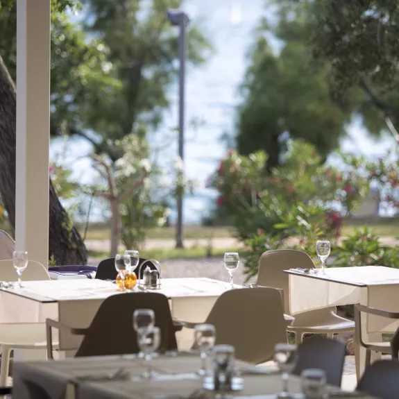 Restaurant terrace at Alana Beach Club