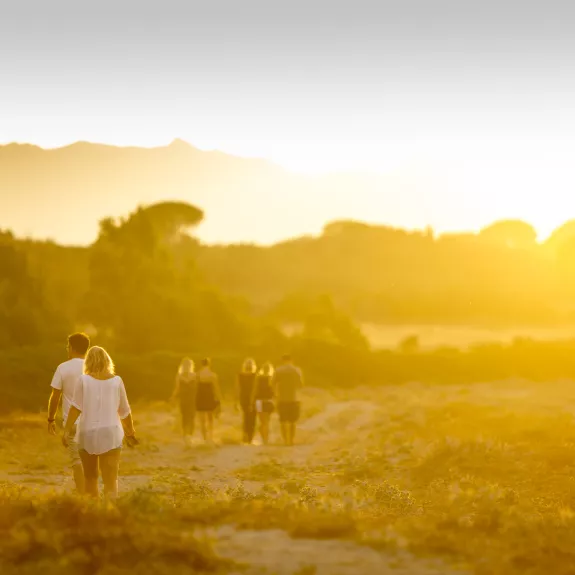 Evening group walk in Sardinia