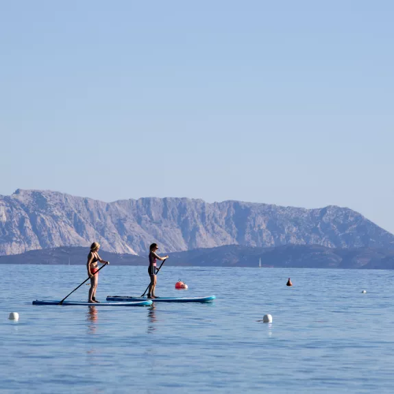 Morning paddle boarding at Baia dei Mori Beach Club