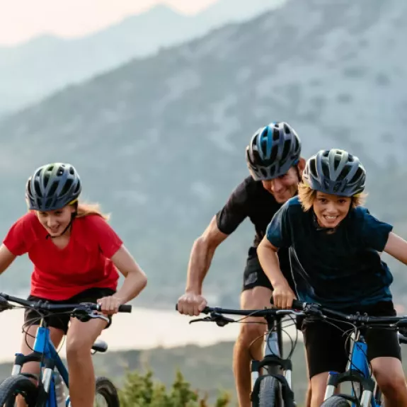Mountain biking with kids in Greece