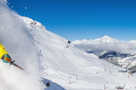 man skiing in France