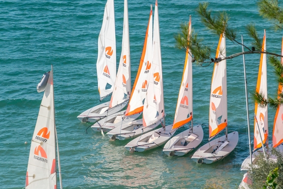 Dinghies in the water