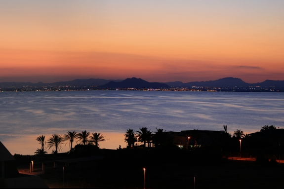 sunset views across the lagoon at Mar Menor
