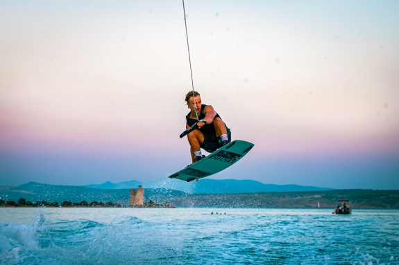 Sunset wakeboarding