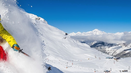 man skiing in France