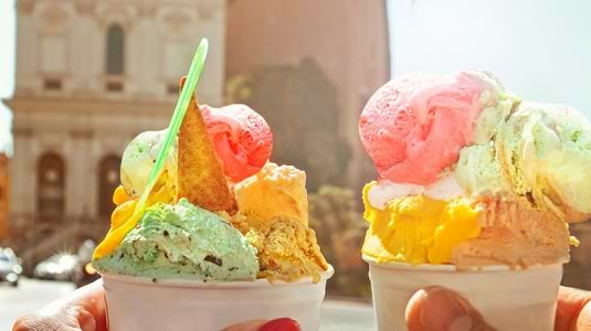 Tubs of Italian Ice cream