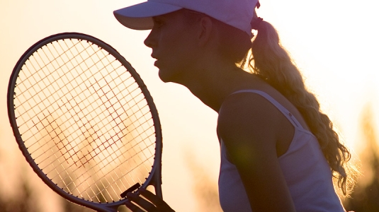 Woman playing tennis