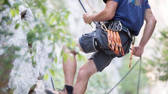 Man rock climbing in Croatia