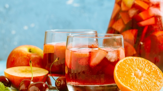 Jug and glasses of Sangria