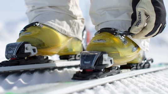 skis and boots