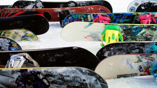 snowboards