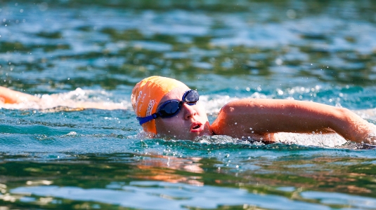 person swimming in the sea