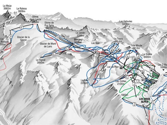 Les Deux Alpes piste map