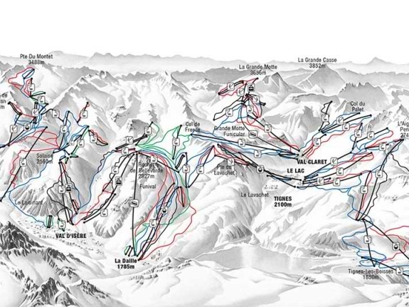Tignes piste map