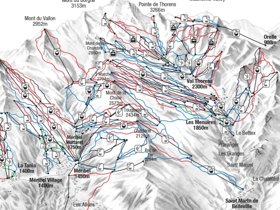 Les Menuires piste map