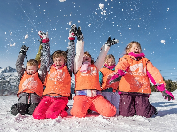 kids playing in the snow