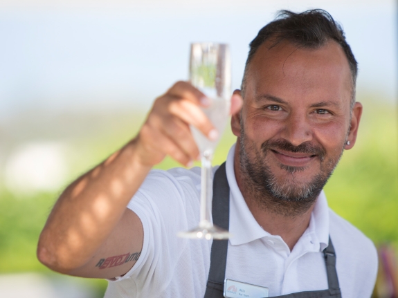 waiter at buca Beach Club