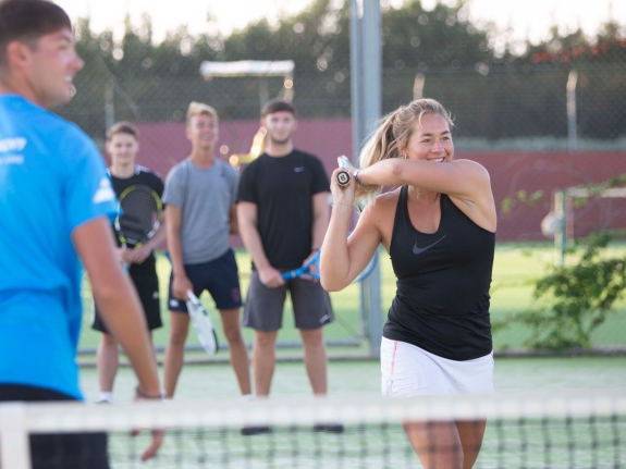 people playing tennis