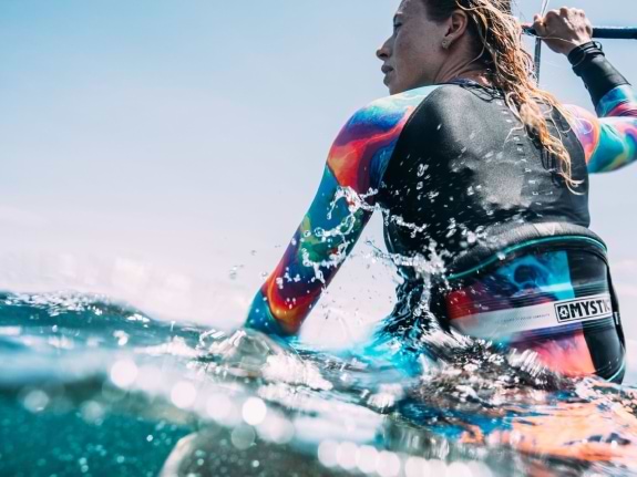 woman kitesurfing