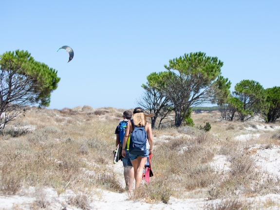 waking to kitesurf beach in Sardinia
