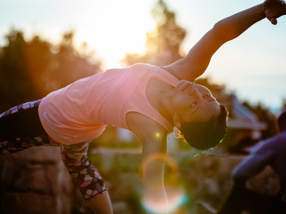 woman doing yoga