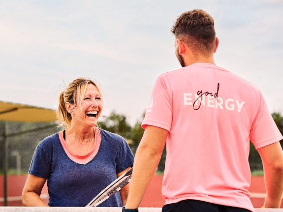 Woman playing tennis