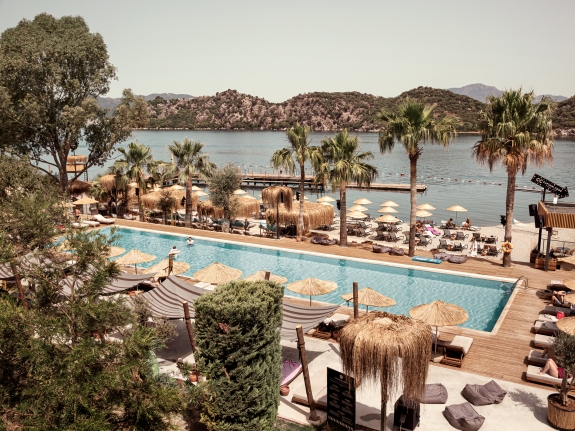 Pool and private beach