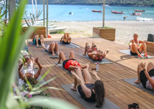 Fitness classes at Cosmos beach club
