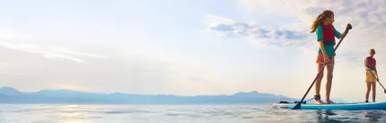 Paddle boarding in Greece