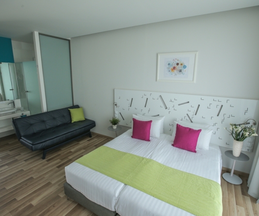 THREE INTERCONNECTING HOTEL ROOMS WITH SEA VIEW