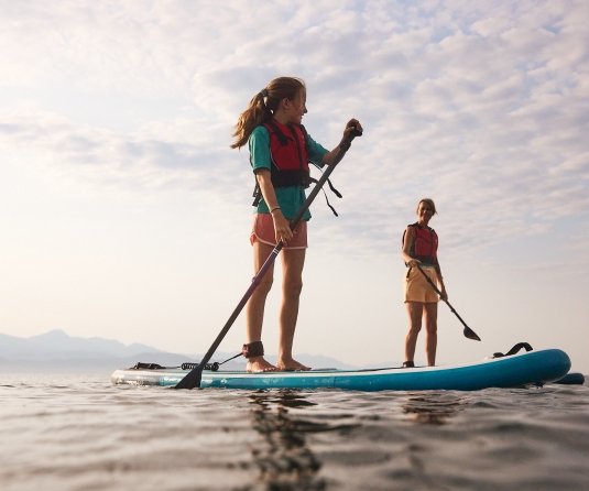 Paddle boarding.