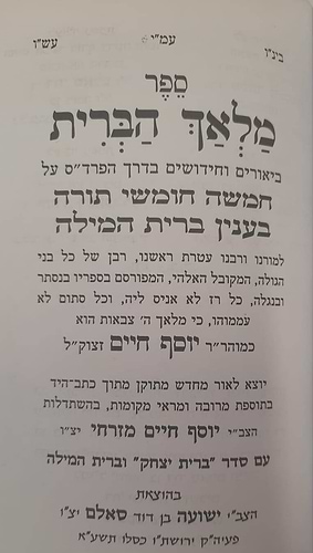 ספר מלאך הברית / בן איש חי