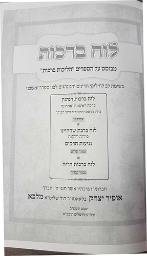 לוח ברכות / הרב אופיר מלכה שליט