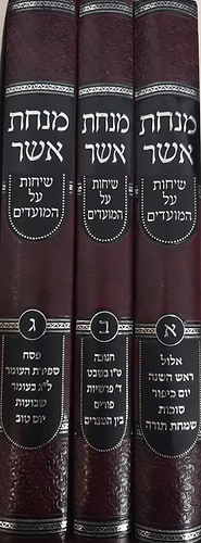  מנחת אשר - שיחות על המועדים סט ג כרכים / הגאון הרב אשר וויס